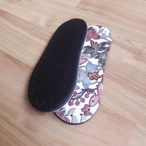 3-Layer Perforated felt insoles with floral pattern for crochet slippers and shoes