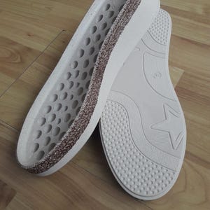 Knitted Patterned Rubber Soles with Pre-Punched Insole Option for Easy Crochet or Sewing Projects