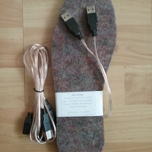 USB heated felt insoles