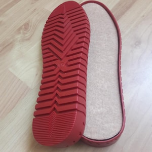 Perforated red rubber soles with insoles option, DIY shoe sole for knitting and sewing