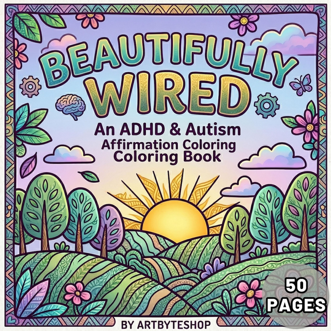ADHD Affirmation Coloring Book Printable, Autism Acceptance Digital ...
