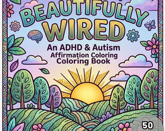 ADHD Affirmation Coloring Book Printable, Autism Acceptance Digital Coloring Pages, Bold and Easy Neurodivergent Art, Adult Coloring Book