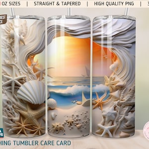 3D Hole In A Wall Beach Landscape Beach Ocean 20 oz and 30 oz Tumbler Wrap PNG Sublimation Design, Straight and Tapered Tumbler Wrap 3D