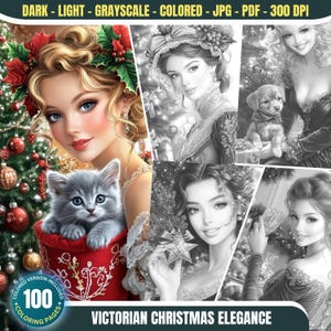 Viktorianische Eleganz zu Weihnachten: 100 Malseiten zum Ausdrucken zum Ausdrucken