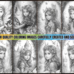 30 Delicate Forest Fairy Girls (book 3) Coloring Pages for Fantasy ...
