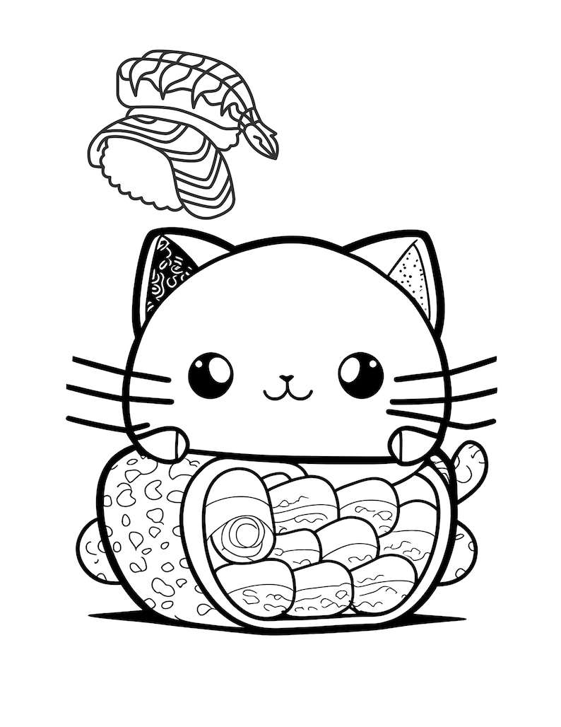 Sushi Cats A Cute Coloring Book for Kitty Lovers Adults and Kids: 31