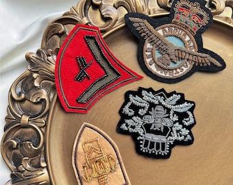 Beaded Military Embroidered Patch: Retro Army Epaulettes