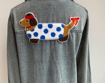 Patchs pour chiens en chenille sur le thème de la fête - Adorable appliqué animal brodé