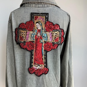 Virgin Mary Denim Jacket - Etsy