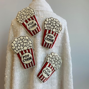 Popcorn Chenille Applique Patch Geborduurde Badge Cartoon Voedsel Handgemaakte Decoratieve Patches Benodigdheden voor Jas, t-shirt Kostuum Decoratief
