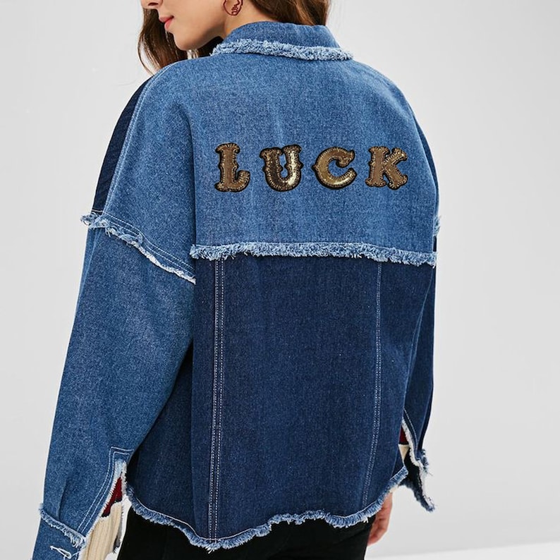 Handmade Rhinestones Sequin AZ Letter Sew on Patch for Etsy