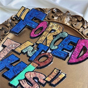 Parche de letras alfabeto con cuentas lentejuelas DIY coser en suministros de apliques para ropa Vintage, bolsos parches decorativos de disfraces coloridos