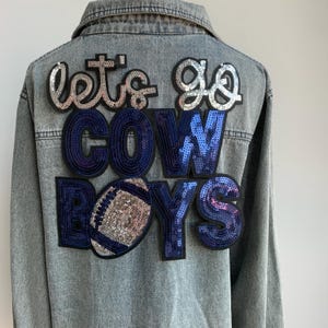 Let’s Go Sequin Sports Patch – Embroidered Iron-On Team Spirit Appliqué for Game Day Jackets & Cheer Outfits