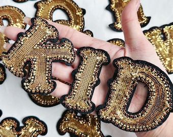 Handmade Rhinestones Sequin A-Z Letter sew on patch for the eras tour outfit or Knight