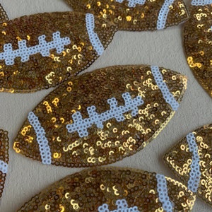 Game day football sequins iron on patch for football shirt or jacket DIY project 4.25 inches