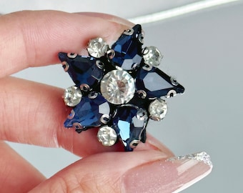 Rhinestone Flower Applique: Mini Floral Patch, Shiny Badge (1.1'')