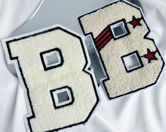 Chenille Letter Patch: Custom Embroidery Applique (6.4”x4.8”/5.6“x3.9”)
