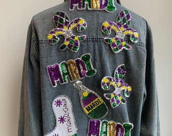 Sequins Mardi Gras Iron on patch