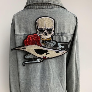 Poker Playing Cards gestickter Aufnäher - Kasino Spieler zum Aufbügeln Aces Patch Set - Rock & Roll Skull Poker Aufnäher
