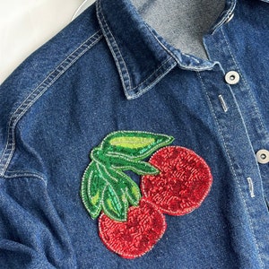 Handmade Sequin Cherry Beaded Patches - Delightful Embellishments