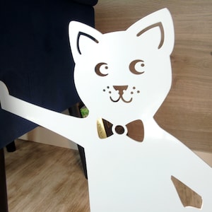 Leaning Cat Metal Night Lamp, Unique Artistic Design, Perfect For Bedroom Decor, Ideal Cat Lover Gift