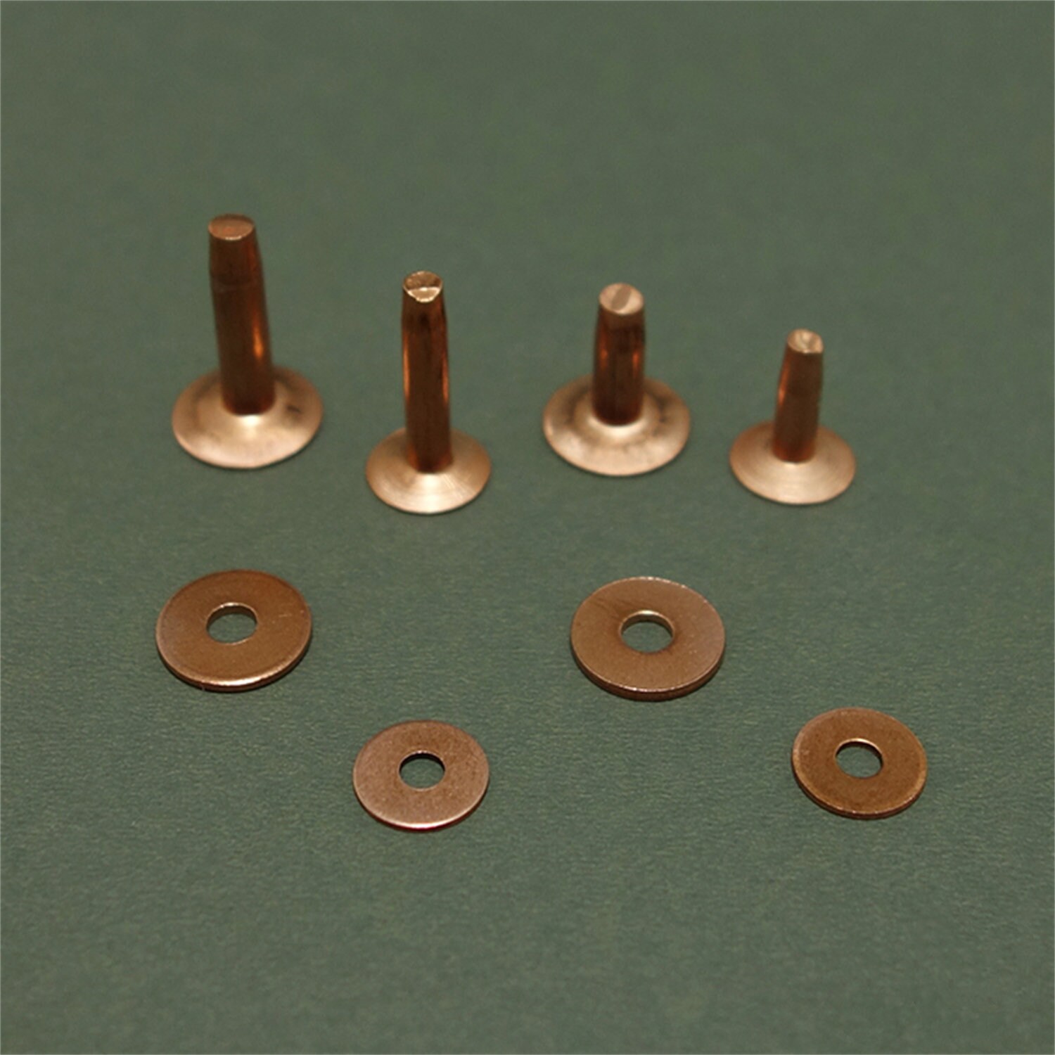 20 Piece #9 Solid Copper Rivets And Burrs 5/8-3/4-1 and 1-1/4