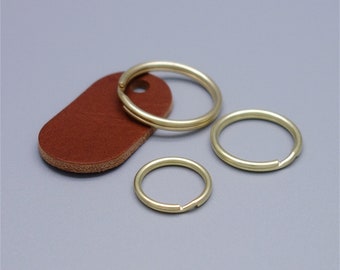 Brass Key Split Ring Keyring Circle Shape Brass Connector Rings