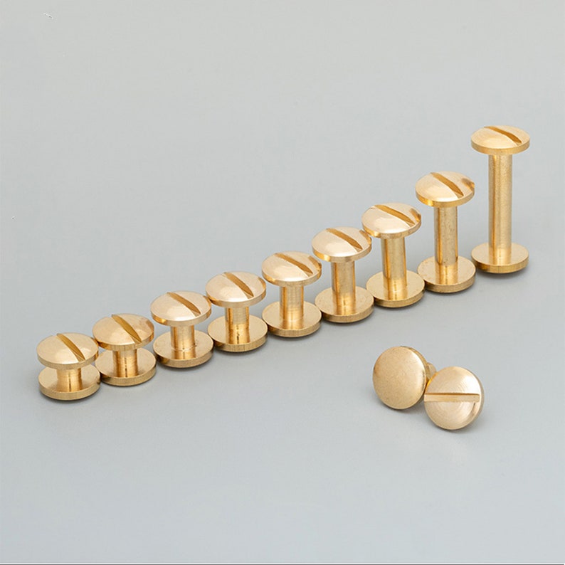 Brass Screw Rivets Leather Fastener Studs Chicago Rivets Book Etsy