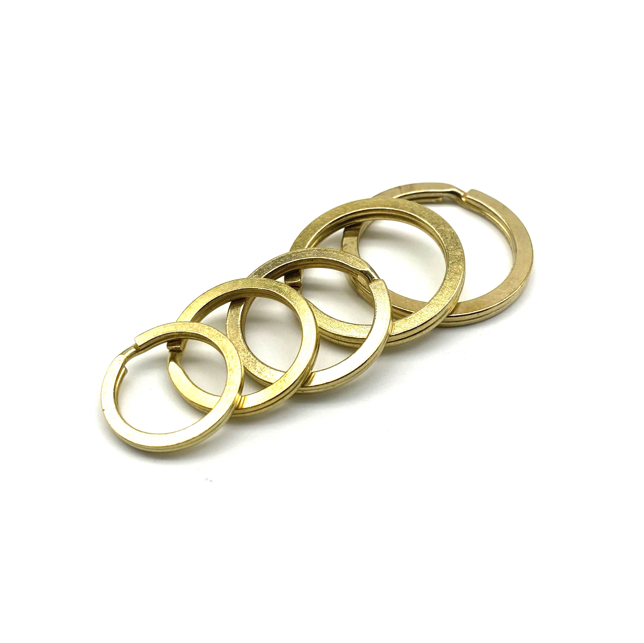 100 PCS Round solid brass large jump rings , brass open split rings –  DMleather