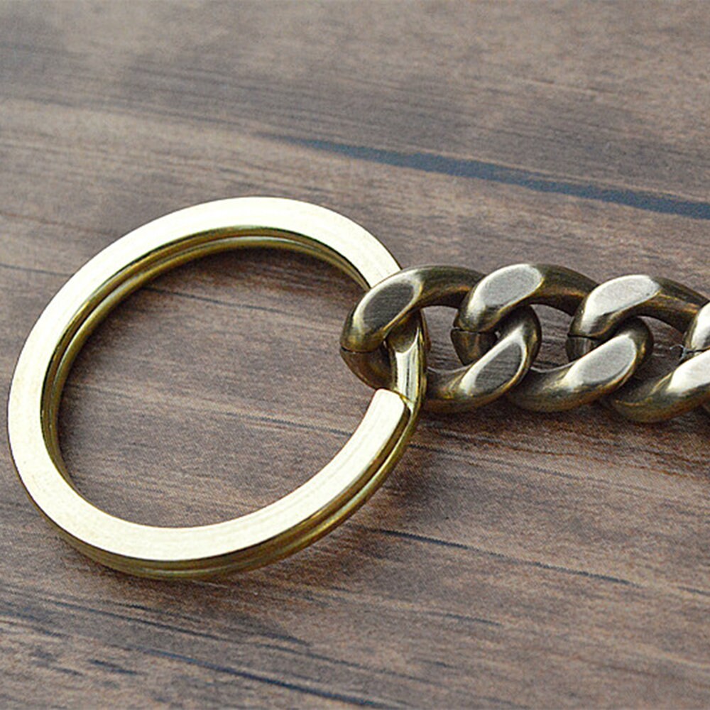 Men's Brass Keychain Snap Clasp Hook with 12mm Curb Chain