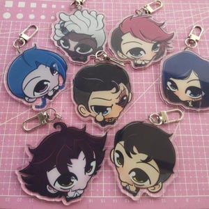 Arcane inspired ~2.5in Keychains double sided print chibi jinx ekko vi caitlyn viktor jayce jayvik caitvi