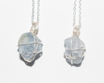 Mini Raw Celestite Necklace