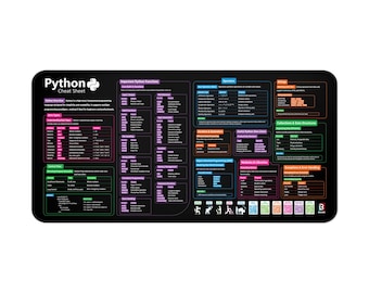 Python Cheat Sheet Desk Mat | Programmer Coding Reference