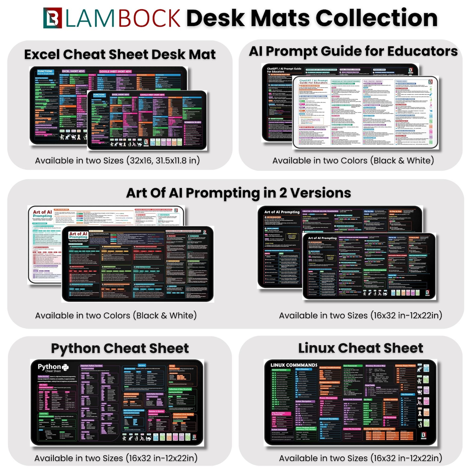 AI Prompt Frameworks Desk Mat | Chatgpt Prompts Cheat Sheet for ...