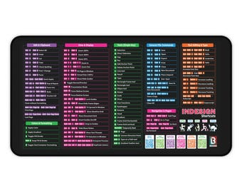 InDesign Cheat Sheet Shortcut Desk Pad & Mousepad 12x12 in | Graphic Designer Gifts