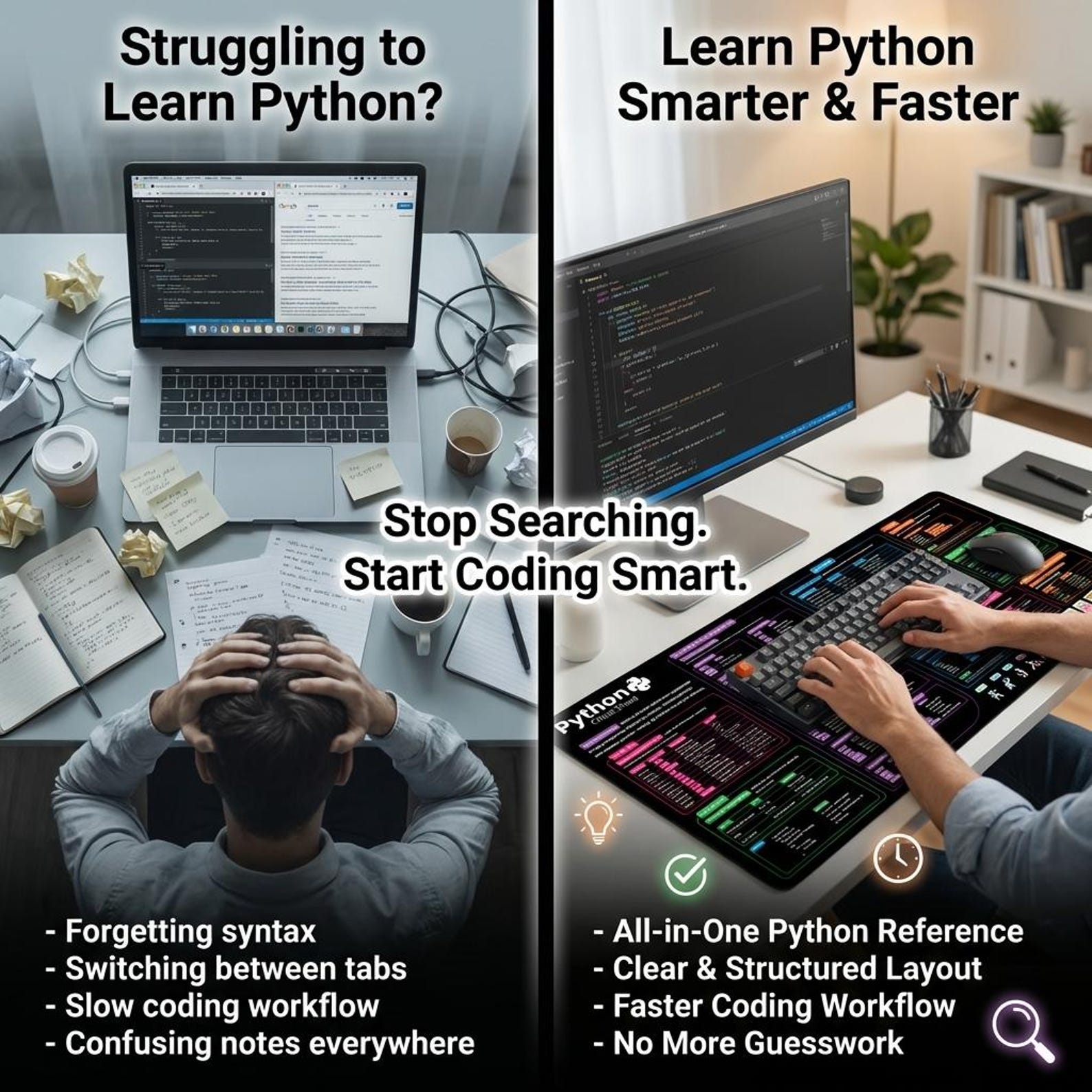 Python Cheat Sheet Desk Mat | Programmer Coding Reference - Etsy