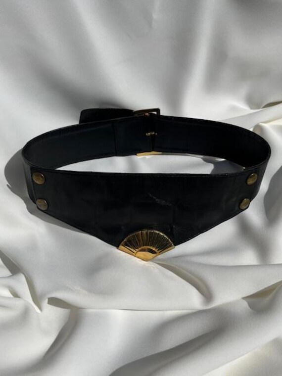 Karl Lagerfeld Black Leather Belt - Etsy