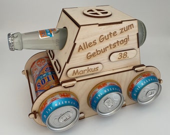 Getränke Geburtstagsgeschenk in Panzerform, Ausgefallenes Geburtstagsgeschenk, Individuell, Geschenk