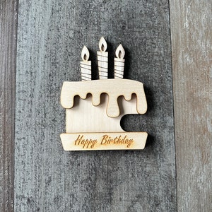 Geschenkkartenhalter "Geburtstagstorte mit Kerzen", Kartenhalter, Geburtstagsgeschenk, Geschenkidee, personalisiert