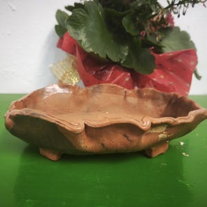 Handmade Terracotta Bonsai Pot - Wabi Sabi Style Ceramic Planter with Feet