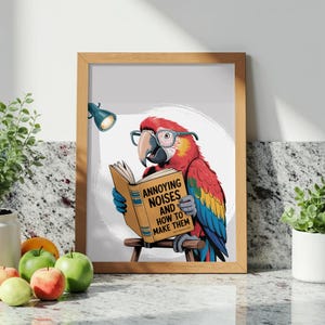 Funny Parrot Wall Decor Print Room Wall Art Parrot Poster Parrot Wall Art Digital