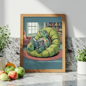 Funny Turtle Wall Decor Print Room Wall Art Turtle Poster Home Wall Art