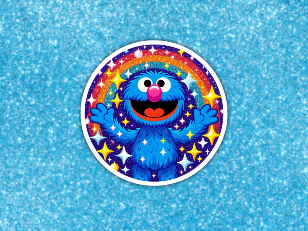 Grover Inspired Sticker Sesame Street Sticker Childhood Sticker