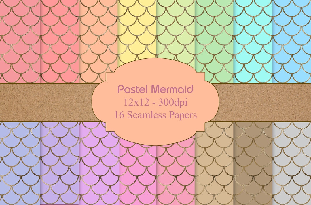 Mermaid Solid Color Solid Mermaid Digital Seamless Paper, Mermaid Seamless Solid Patterns ...