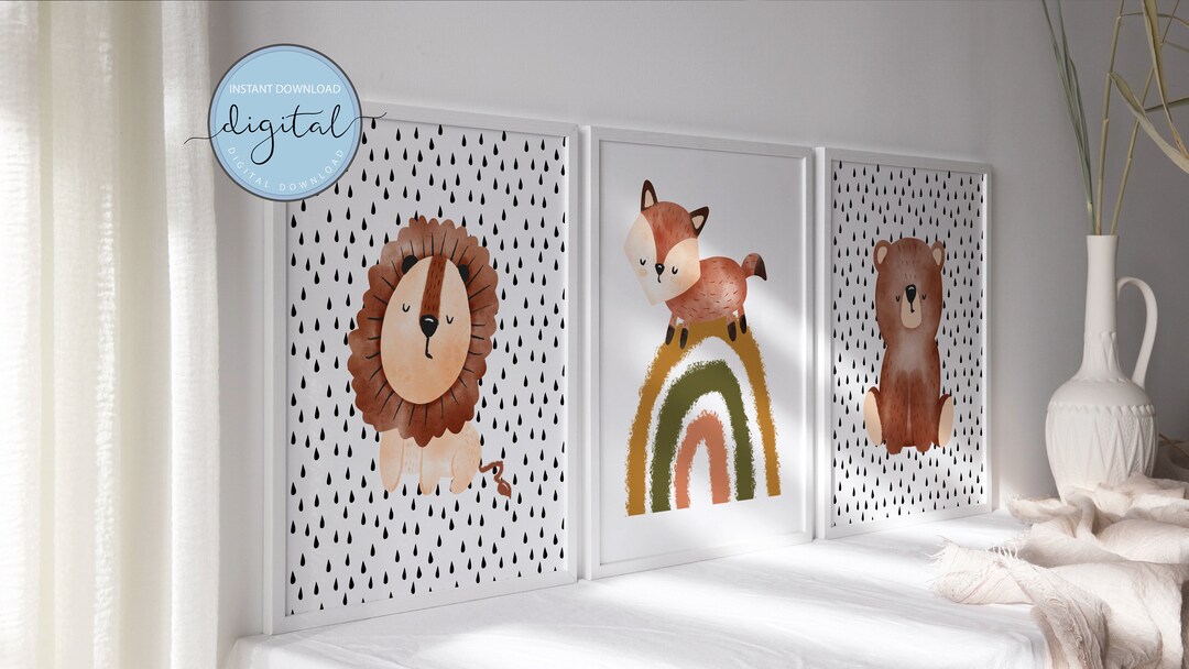 PRINTABLE Baby Animal Prints for Nursery Wall Art Decor, Digital ...