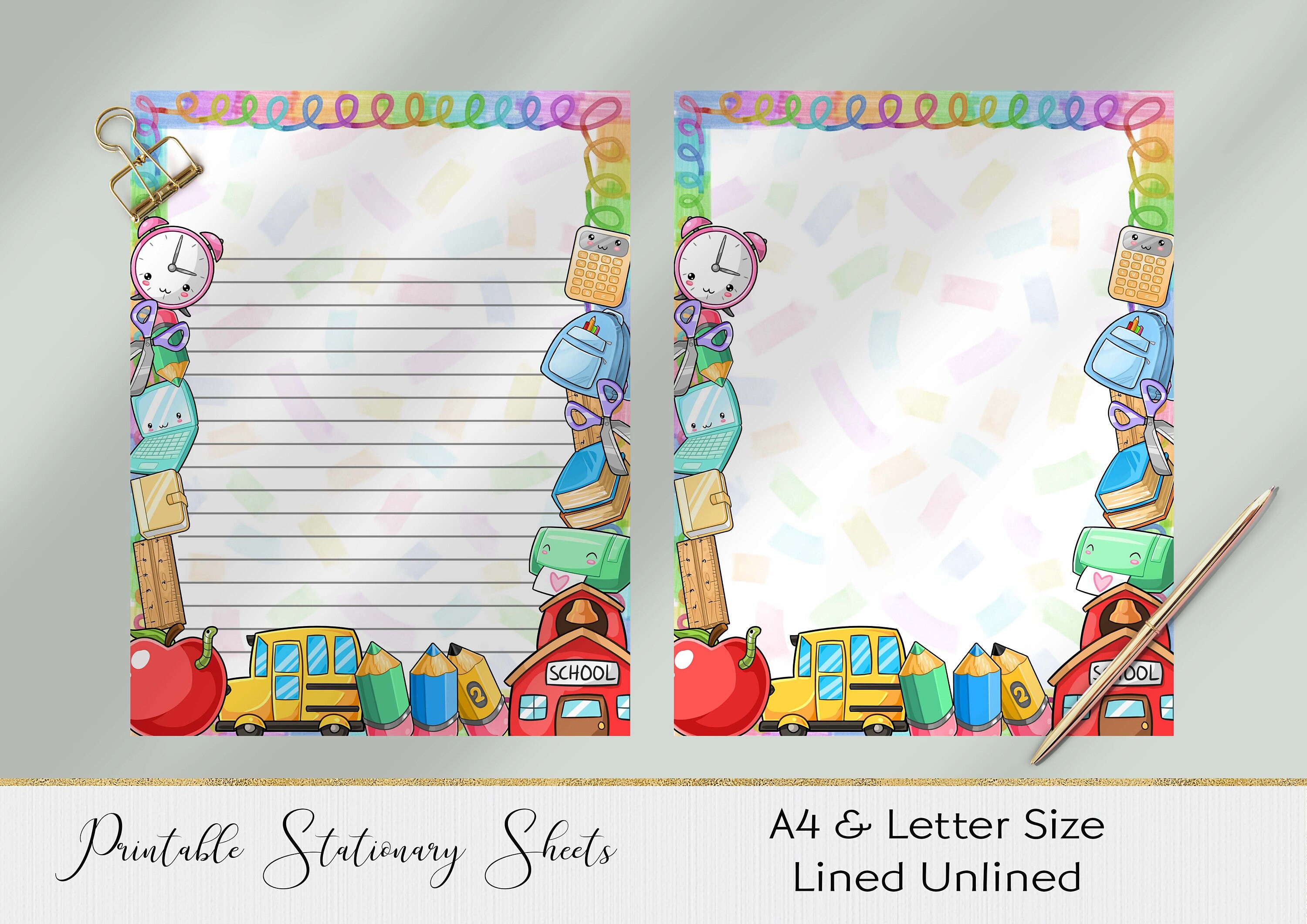 Printable Stationery, Kawaii Printable Paper, Printable Writing Paper ...
