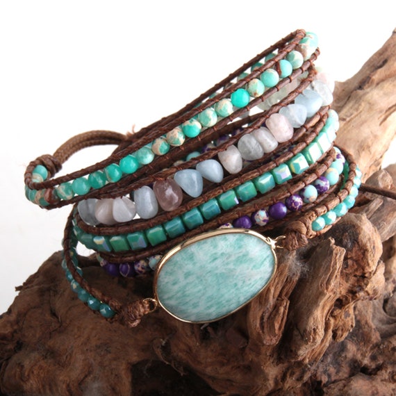 RH Fashion Boho Jewelry Natural Stones With Semi Precious Pendant