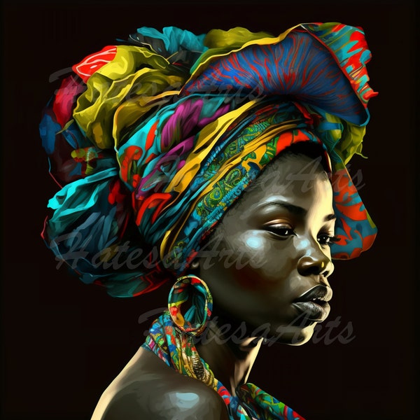 Black Beauty I African Queen I Portrait I Instant Digital Download - PNG, SVG