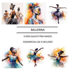 Ballerina PNG Pack | 6 High-Quality Images | Dance Clipart | Graceful Ballerina Clipart | Ballerina Wall Art | Ballet Inspired Graphics