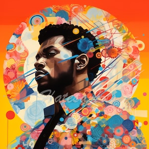 Bold and Masculine | Black Illustration | African-American Man Art | Commercial Use | Masculine Wall Art | African-American | Wall Art Print